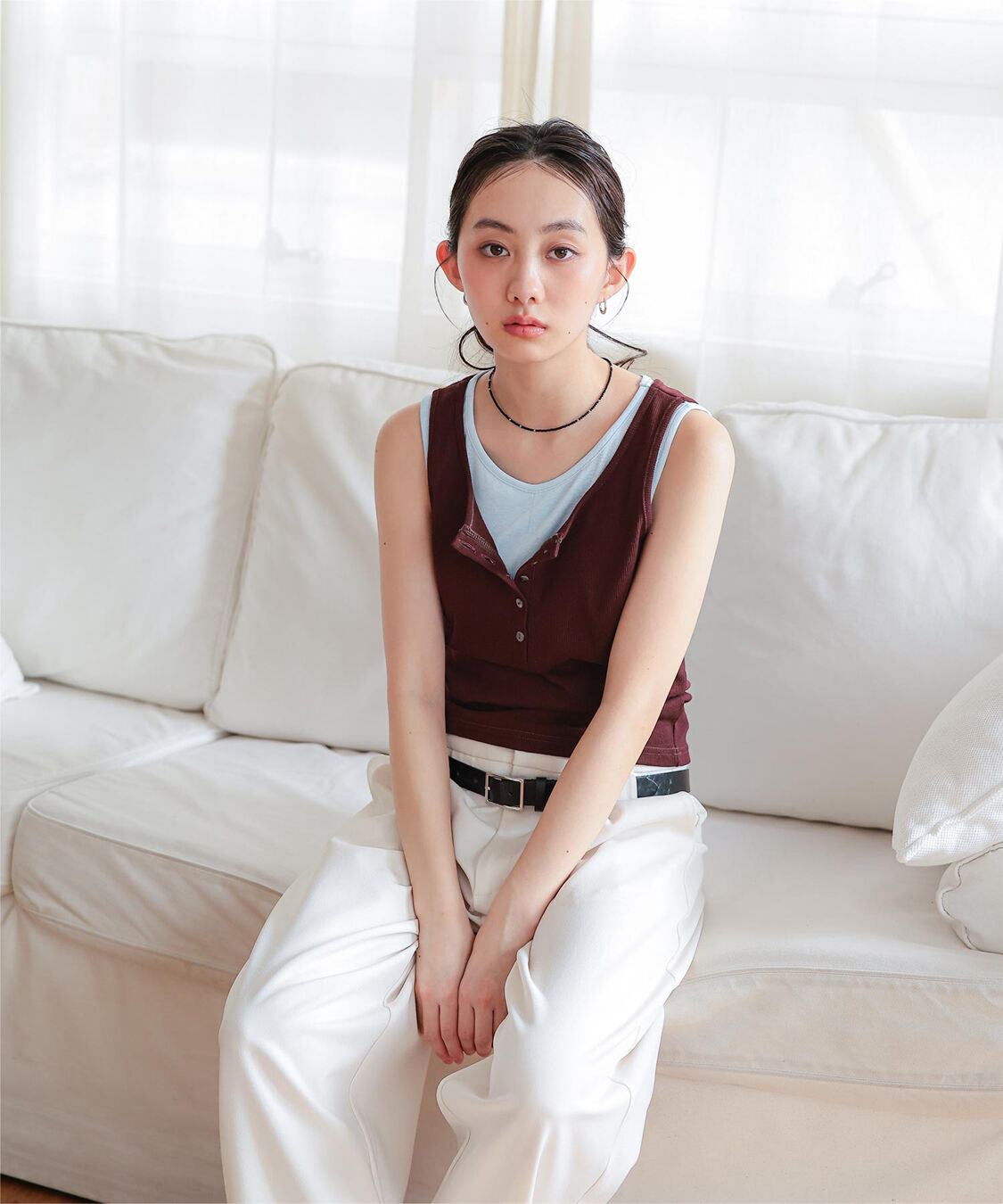 miette「カップ付きレイヤード風タンクトップ」|タンクトップ|
