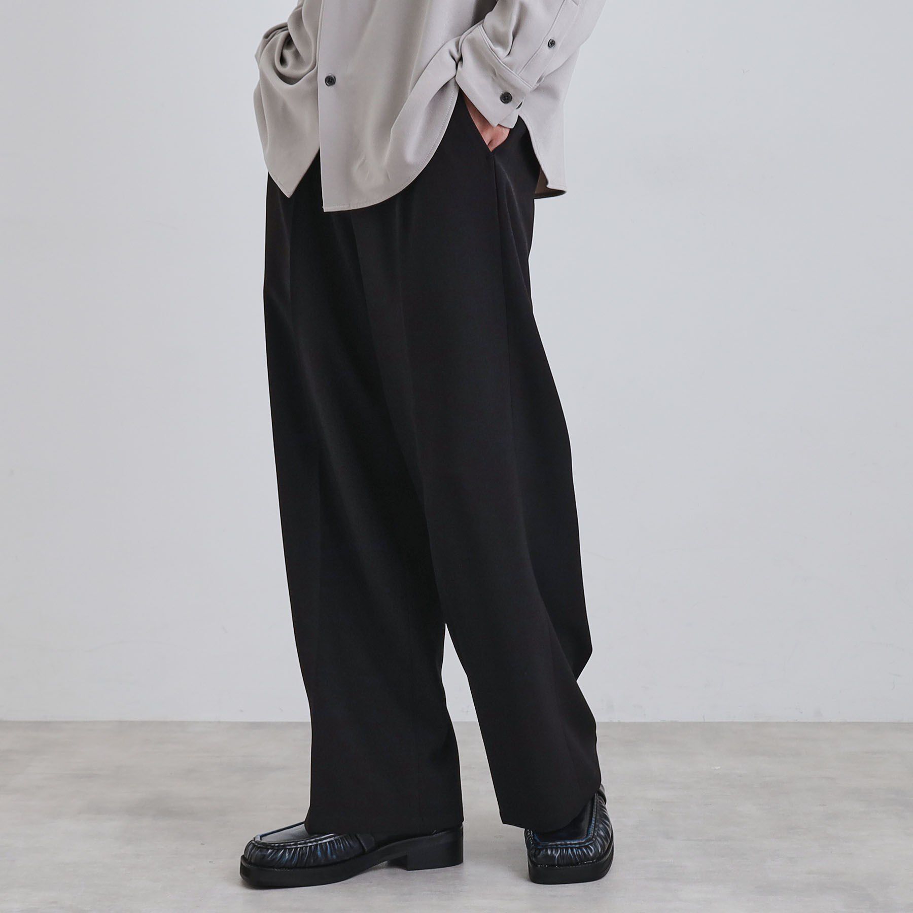 tk.TAKEO KIKUCHI「ワイドストレートパンツ」|その他|ブラック(019)