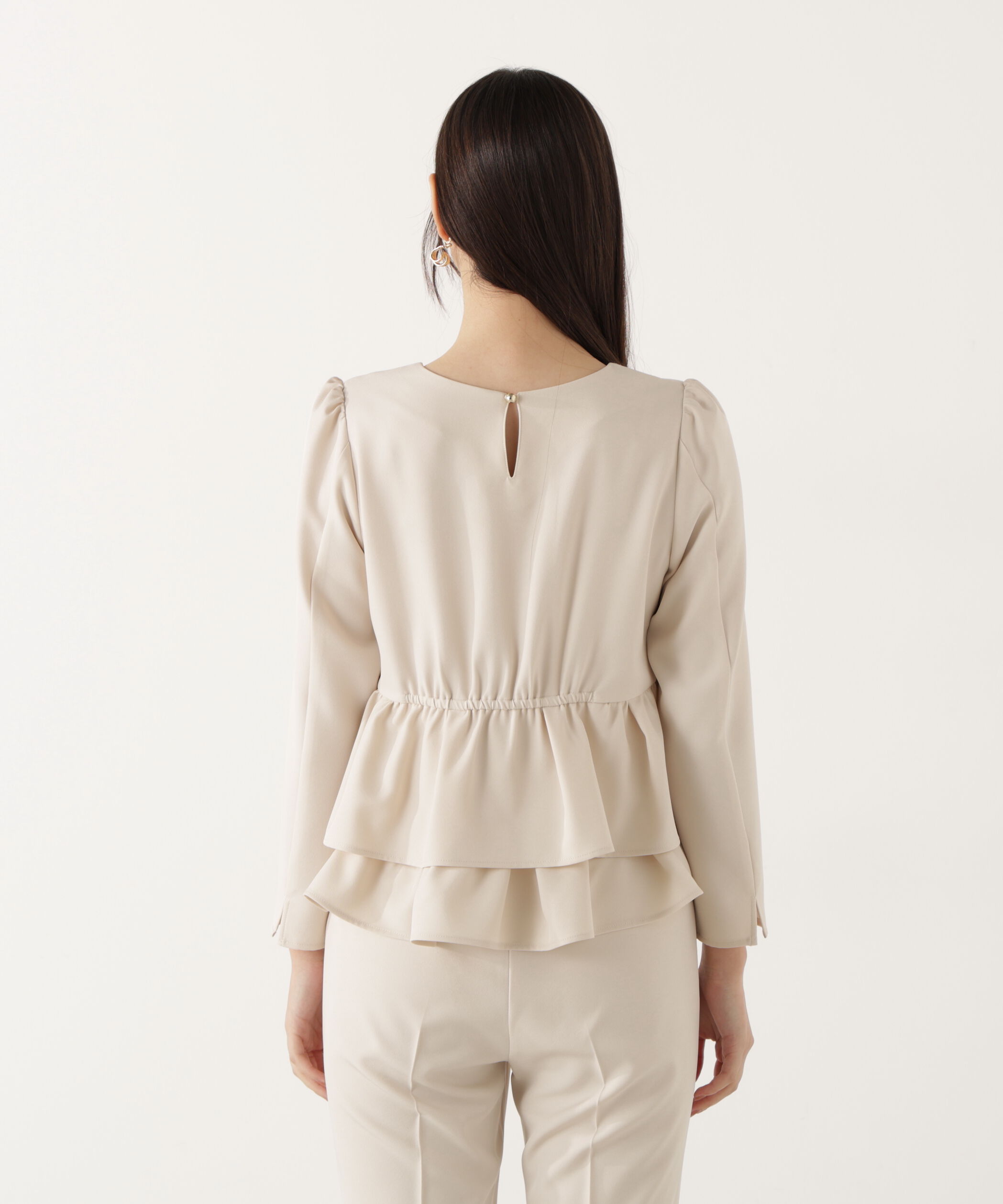 PROPORTION BODY DRESSING「＜ウォッシャブル＞ランダムヘムペプラムブラウス」|シャツ・ブラウス|