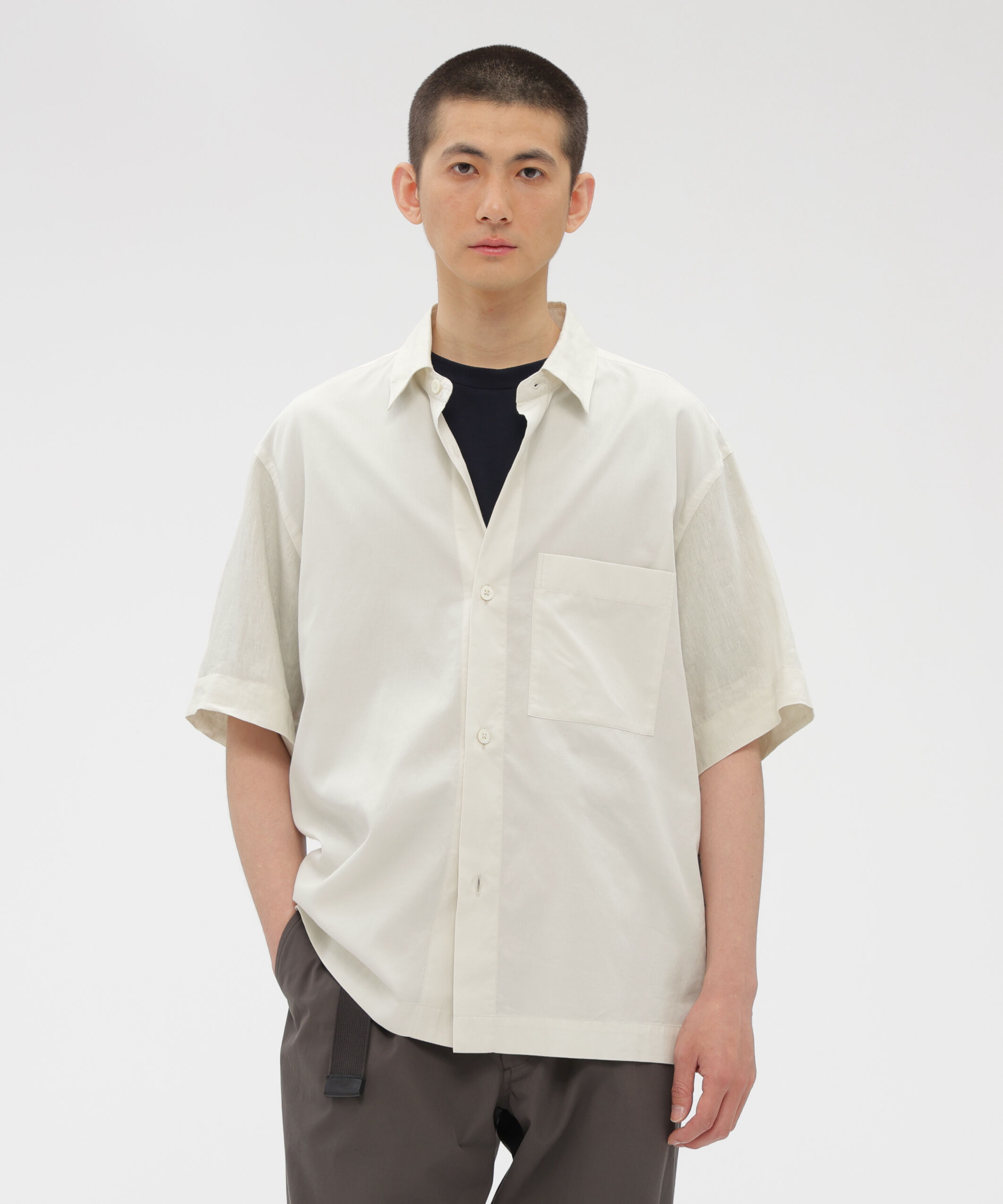 MARGARET HOWELL「FINE COTTON PIQUE SHIRTING SHIRT」|シャツ・ブラウス|ECRU2