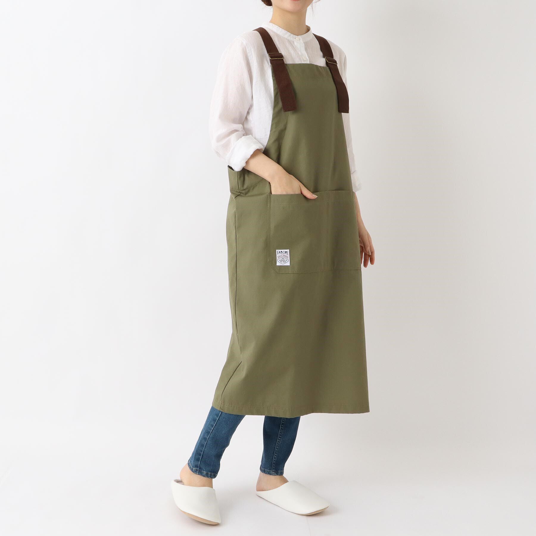 212 KITCHEN STORE「カバーオールロングエプロン カーキ ＜FABORI ファボリ＞」|食器・キッチングッズ|