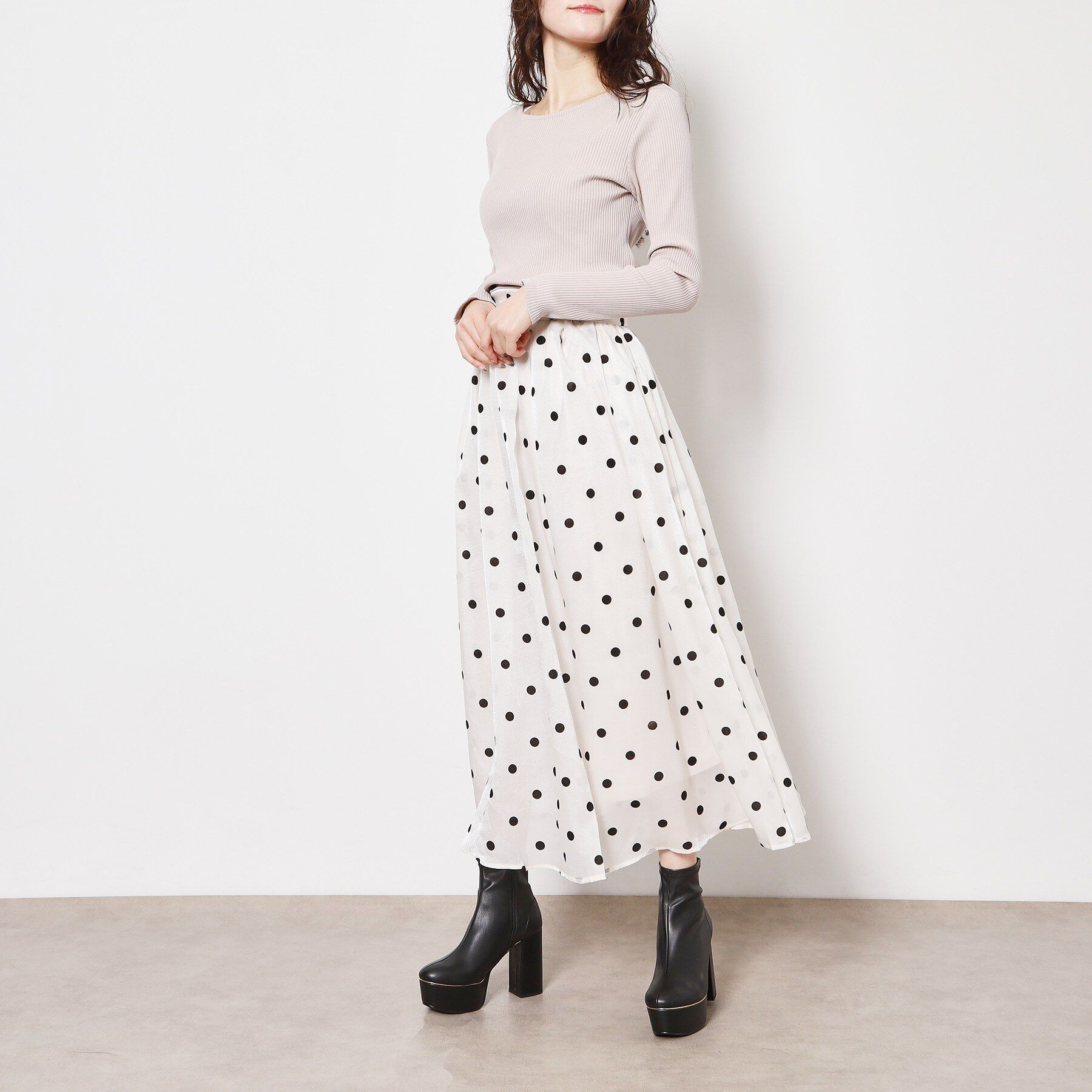 ESPERANZA「【ラク盛り/約12㎝】ラク盛り厚底ゴールドラインショートブーツ」|ショートブーツ|