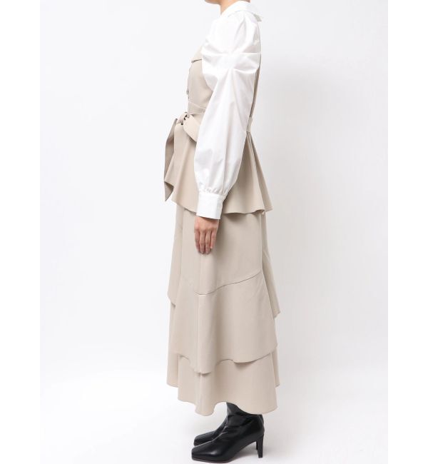 dazzlin「アシメフリルシャツレイヤードトレンチワンピース」|ワンピース|