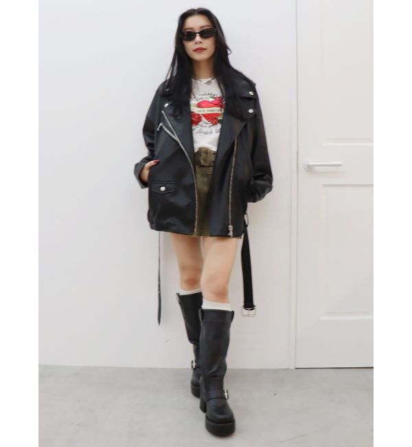 EVRIS「ローズグラフィックガーターデザイントップス」|Tシャツ・カットソー|