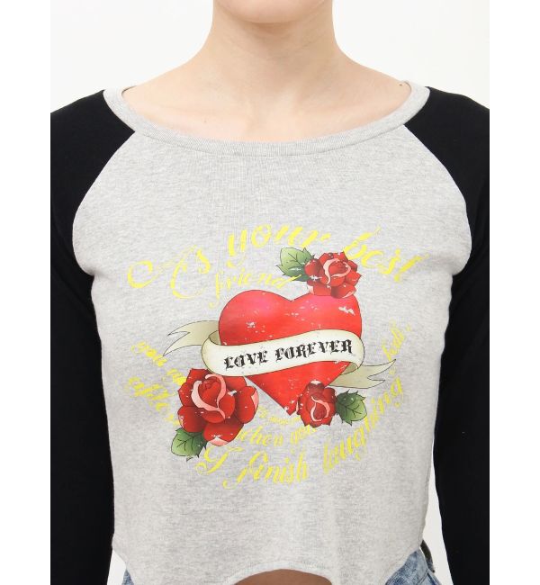 EVRIS「ローズグラフィックガーターデザイントップス」|Tシャツ・カットソー|
