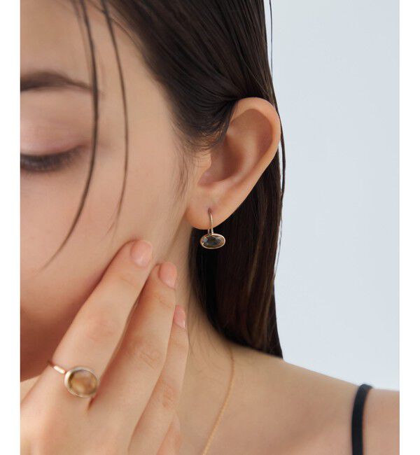 ete「[デュー] K18RBG シャンパンクォーツ ピアス」|ピアス|