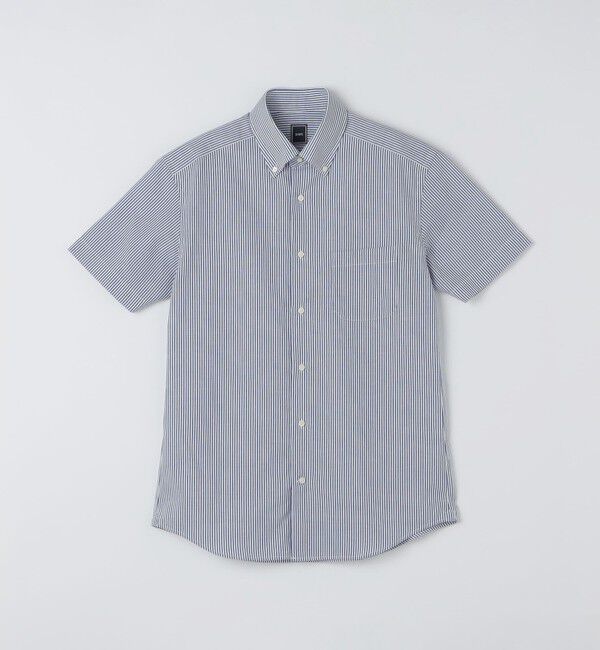 SHIPS「SHIPS:〈接触冷感〉ICE COTTON パナマ ストライプ ボタンダウン 半袖 シャツ」|シャツ・ブラウス|