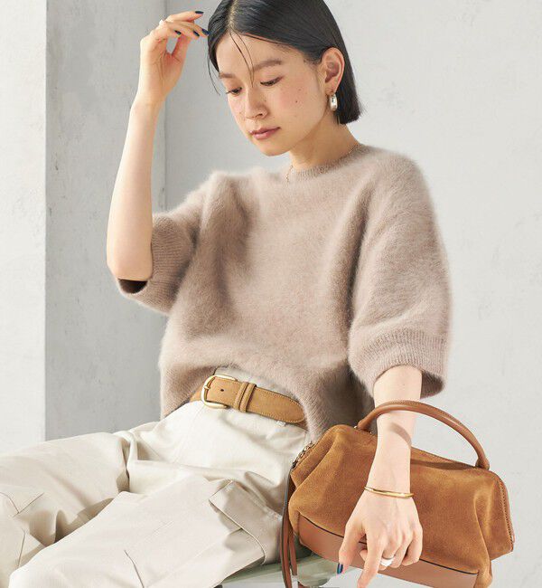 SHIPS for women「《予約》杢 フォックス カシミヤ 半袖 プルオーバー」|ニット・セーター|