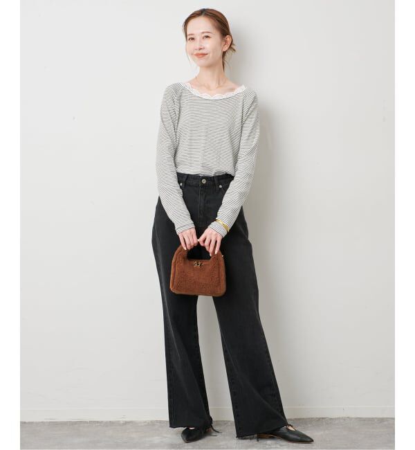 SLOBE IENA「《追加予約》miller/ミラー SLOBE別注 レースカットソー」|Tシャツ・カットソー|