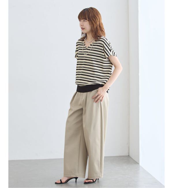 journal standard L'essage「《接触冷感/ 手洗い可能》クールタッチVネックプルオーバー」|ニット・セーター|