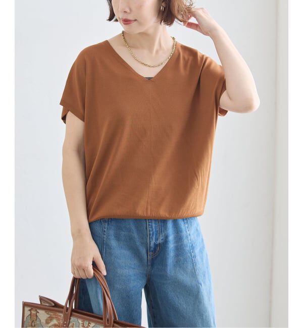 journal standard L'essage「《接触冷感/ 手洗い可能》クールタッチVネックプルオーバー」|ニット・セーター|