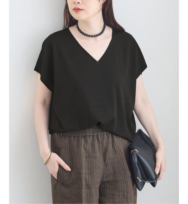 journal standard L'essage「《接触冷感/ 手洗い可能》クールタッチVネックプルオーバー」|ニット・セーター|