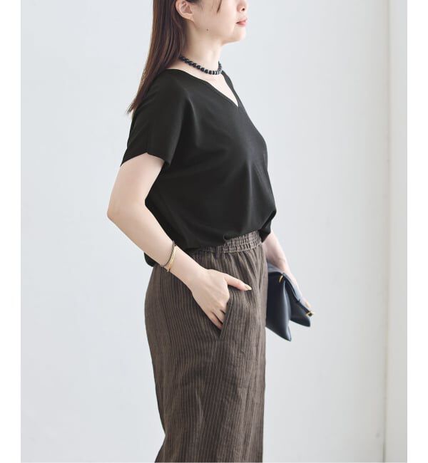 journal standard L'essage「《接触冷感/ 手洗い可能》クールタッチVネックプルオーバー」|ニット・セーター|