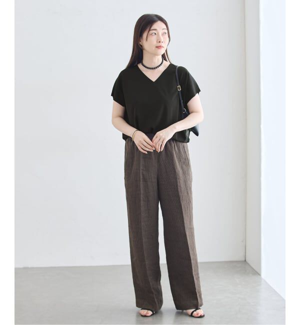 journal standard L'essage「《接触冷感/ 手洗い可能》クールタッチVネックプルオーバー」|ニット・セーター|