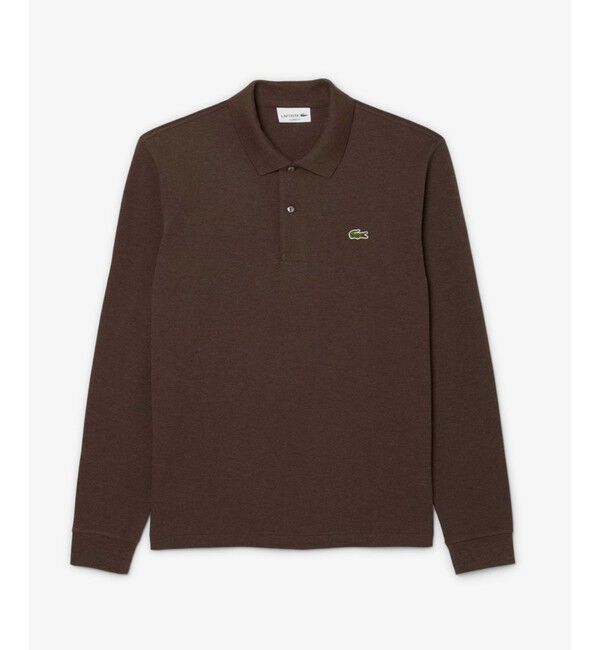 LACOSTE「長袖 リブ メランジカラ-ポロシャツ L1313 （杢・長袖)」|ポロシャツ|