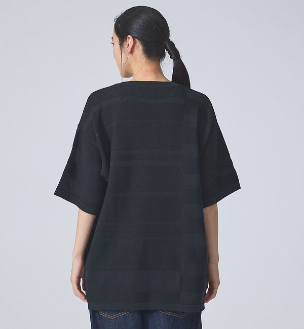 ABAHOUSE「【FORTUNA/フォルトゥナ】EcotecDryKnitボーダーT/エコテック」|ニット・セーター|