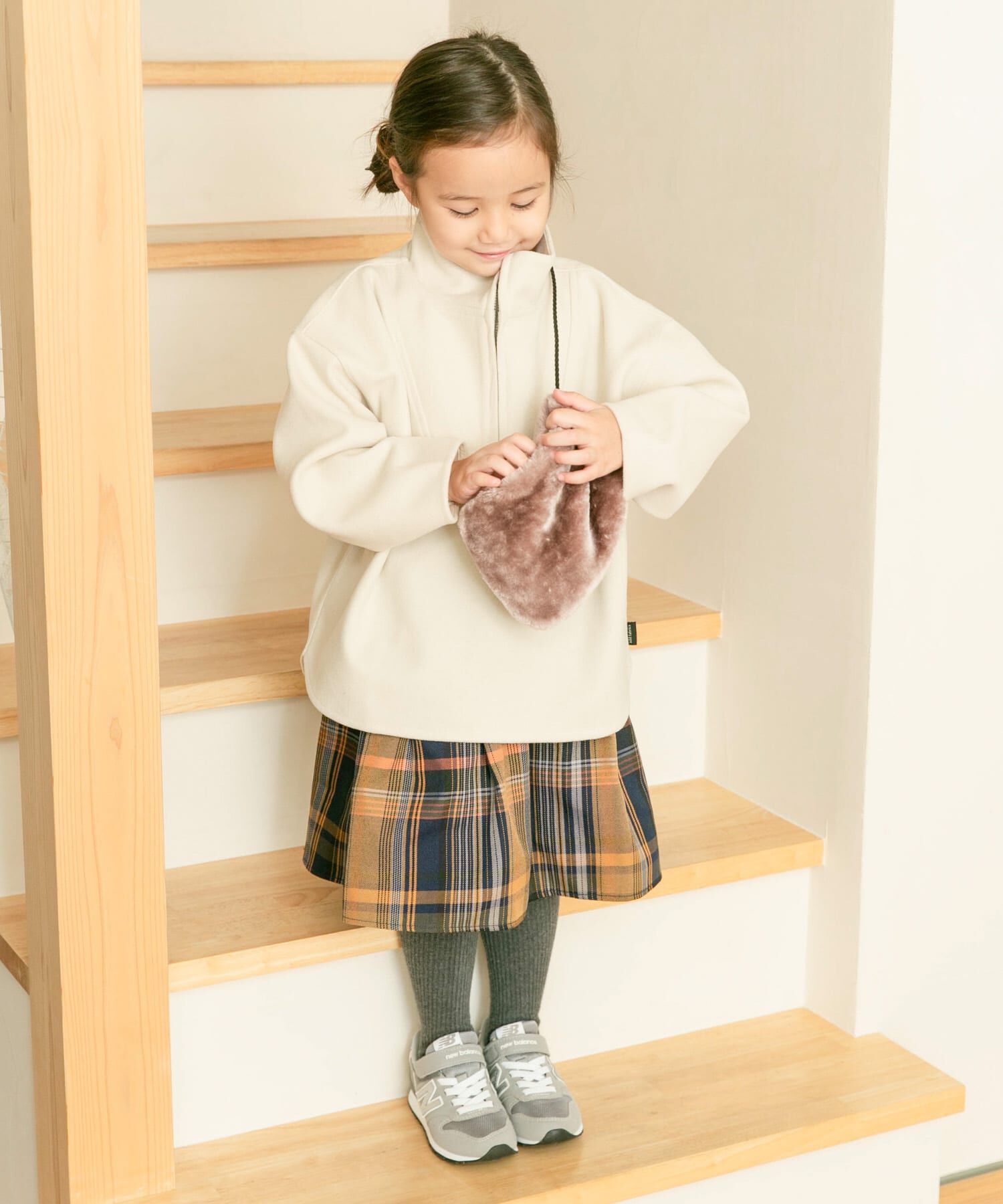 URBAN RESEARCH DOORS「『親子リンク』カラーチェックスカート(KIDS)」|その他|オレンジ系その他