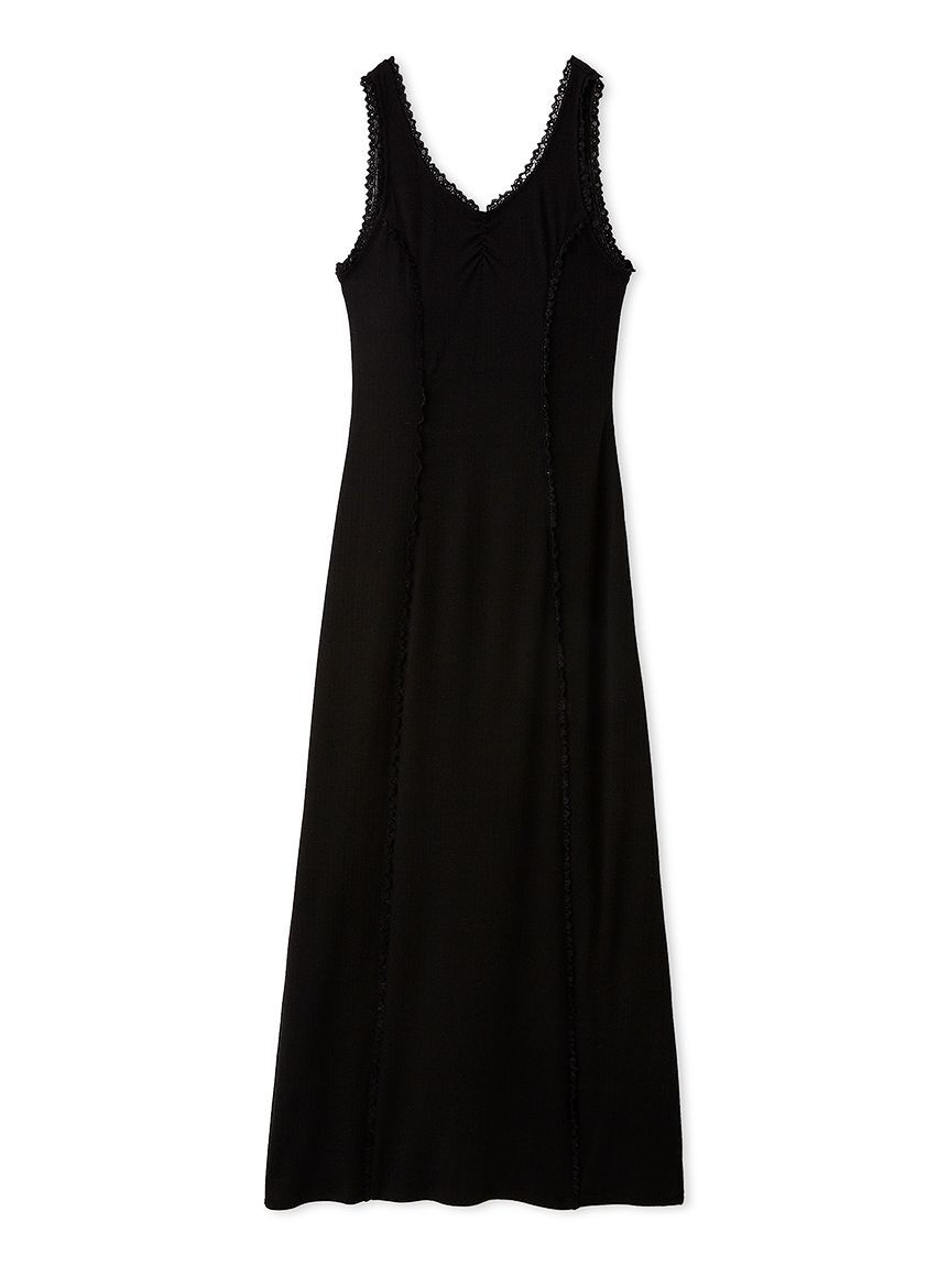 SNIDEL HOME「アイレットレースカットワンピース」|ルームウェア|BLK