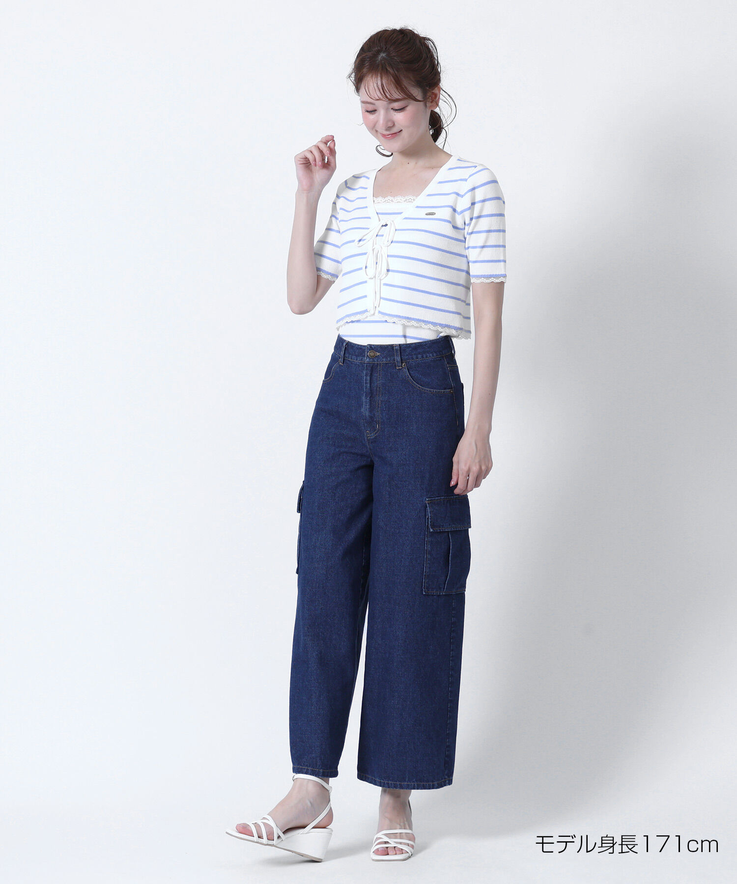 MARY QUANT「フロントリボンニット アンサンブル」|カーディガン|