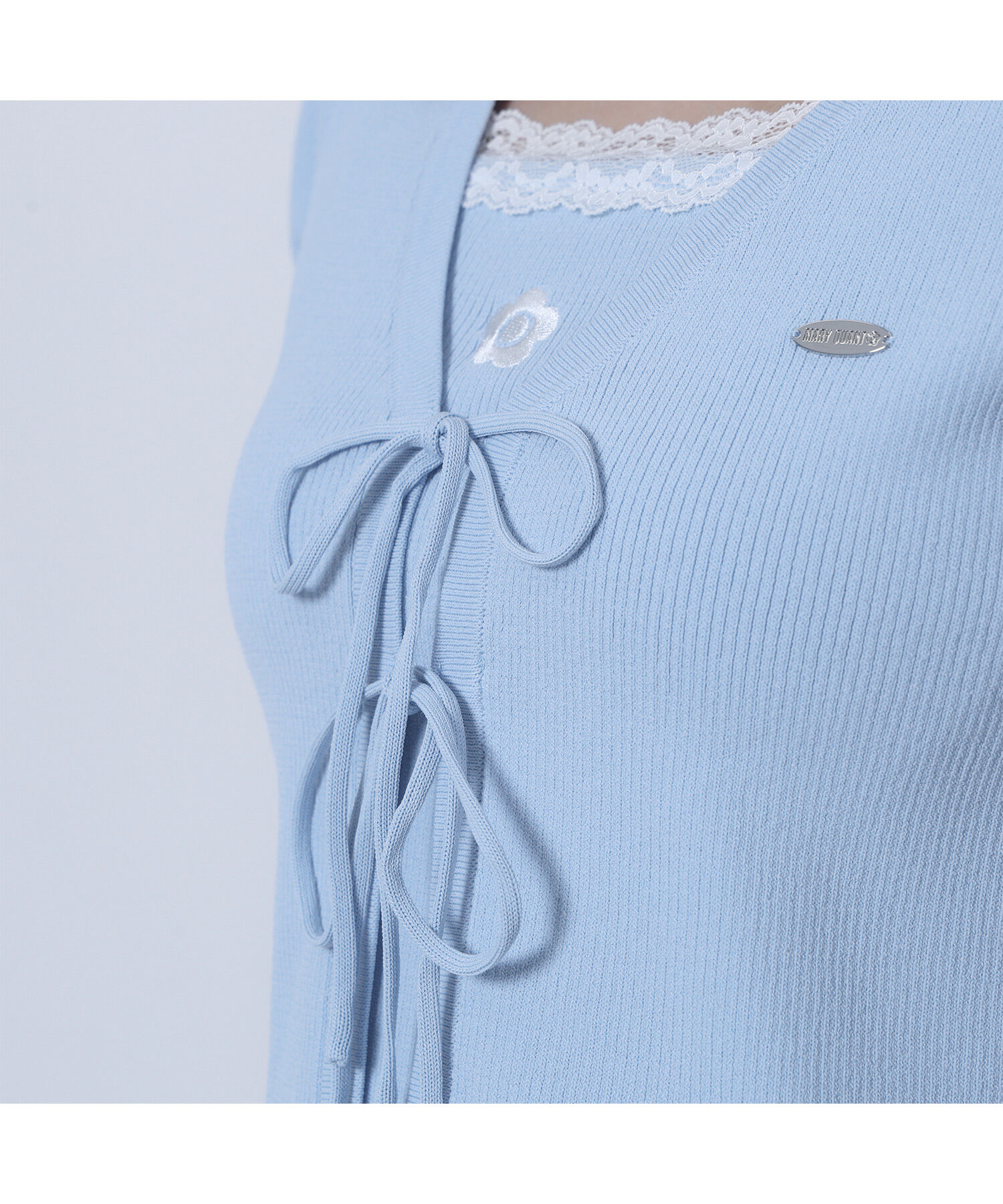 MARY QUANT「フロントリボンニット アンサンブル」|カーディガン|