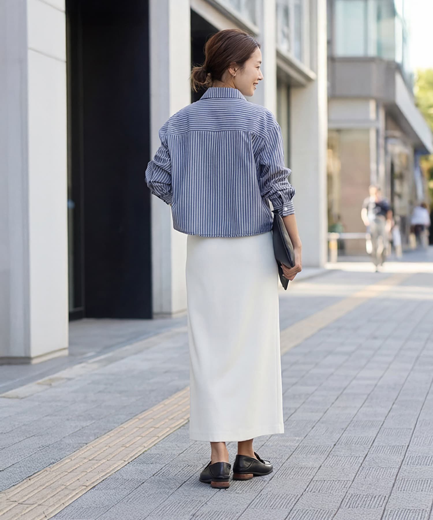 STYLE DELI「サラサラ短めストライプ柄シャツ」|シャツ・ブラウス|