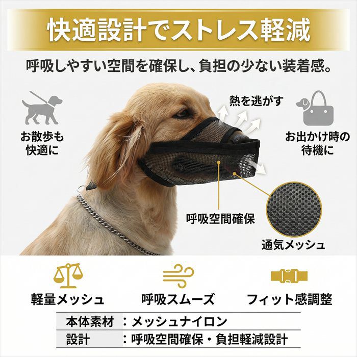 BACKYARD FAMILY「犬用口輪 通販 メッシュマズル しつけ用口輪 犬 口輪 お散歩 犬用 マズル メッシュ しつけ 躾」|その他|