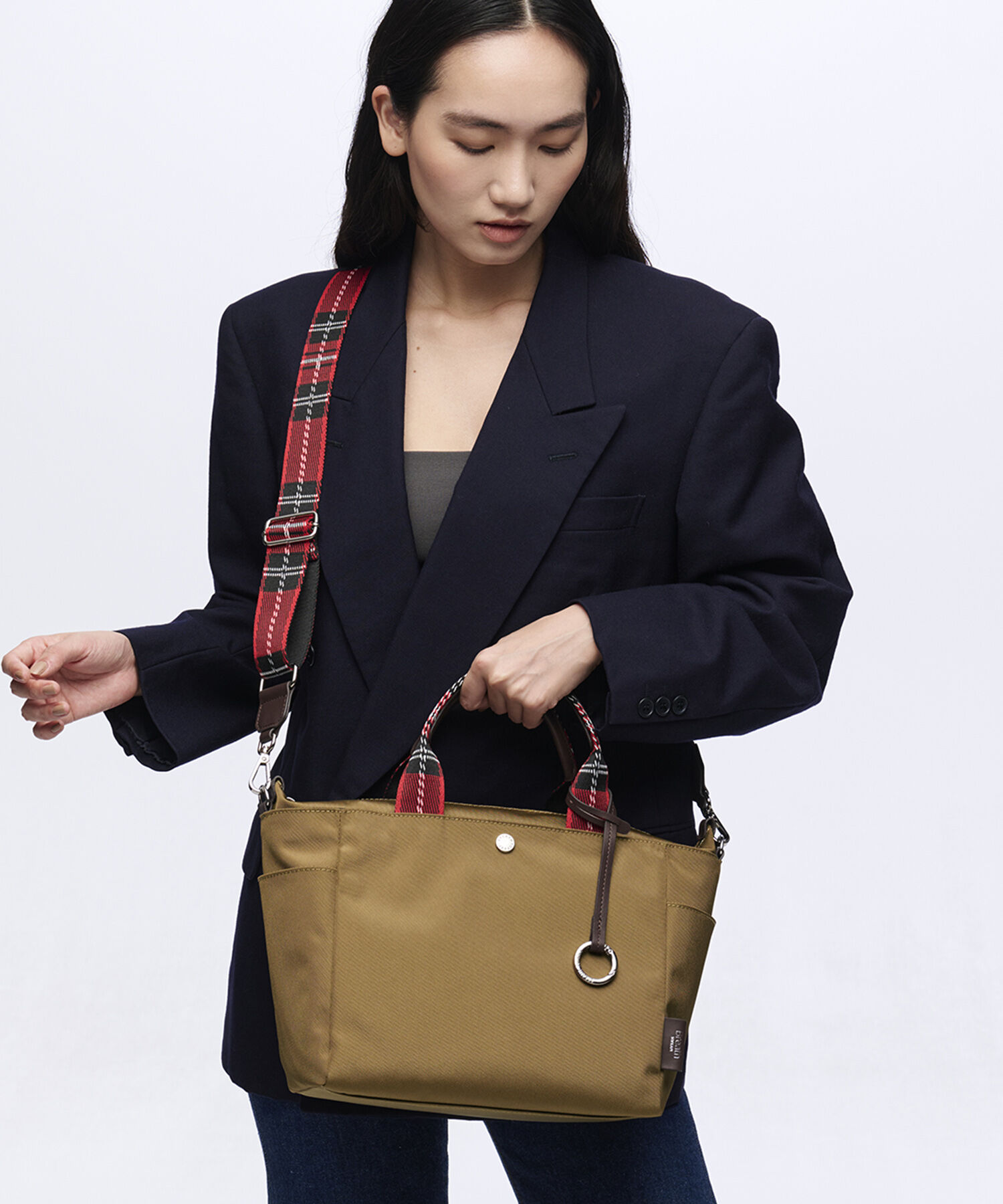 TOPKAPI BREATH「【Breath TOPKAPI】チェックハンドル  2way トートバッグ M  / 撥水 」|トートバッグ|