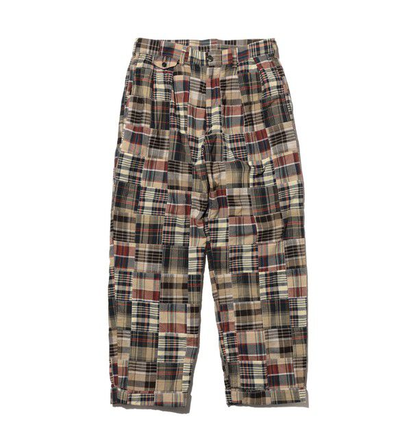 BEAMS PLUS「2 Pleats Trousers Patchwork Madras」|チノ|