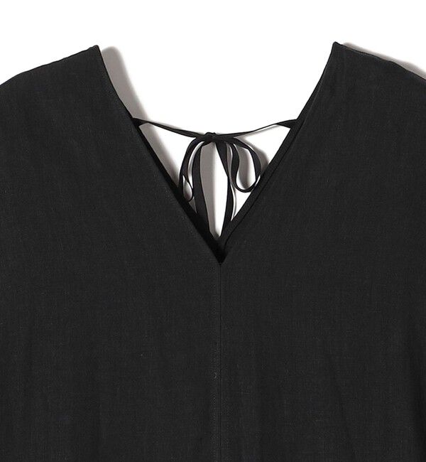 SHIPS for women「SHIPS Primary Navy Label:〈手洗い可能〉麻 ピンタック サック ワンピース」|ワンピース|