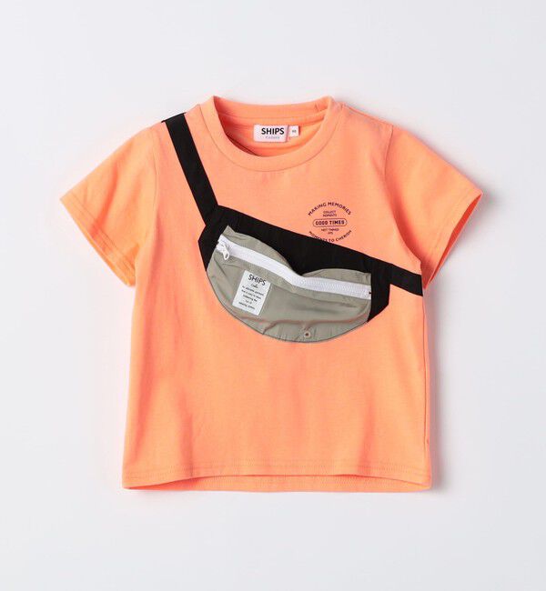 SHIPS Colors 「SHIPS Colors:80～130cm /〈洗濯機可能〉ボディバッグ プリント Tシャツ」|Tシャツ・カットソー|