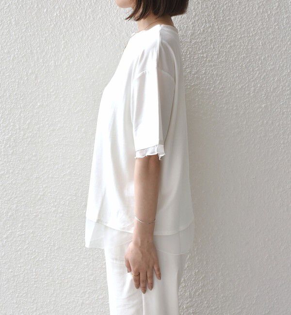 SHIPS Colors 「《予約》SHIPS Colors:〈接触冷感・手洗い可能〉クールタッチ シアーコンビ ハーフスリーブ トップス◆」|Tシャツ・カットソー|