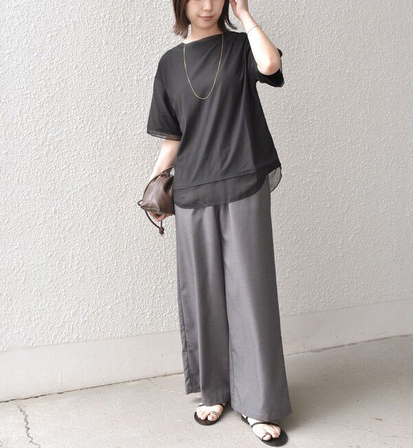 SHIPS Colors 「《予約》SHIPS Colors:〈接触冷感・手洗い可能〉クールタッチ シアーコンビ ハーフスリーブ トップス◆」|Tシャツ・カットソー|