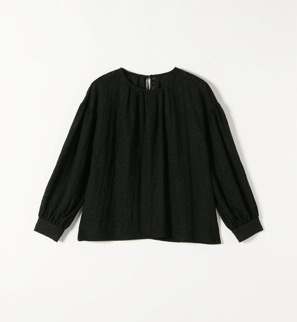 quaranciel「《予約》quaranciel:〈洗濯機可能〉フラワー ジャカード ギャザー プルオーバー」|Tシャツ・カットソー|