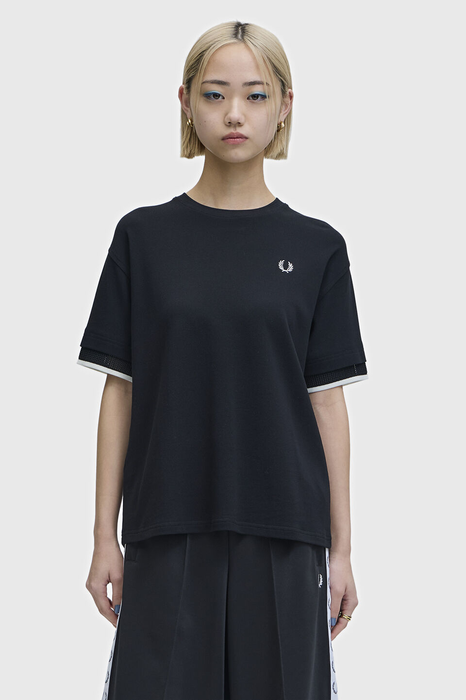 FRED PERRY 「Mesh Cuff Pique T-Shirt／メッシュカフスピケTシャツ」|Tシャツ・カットソー|