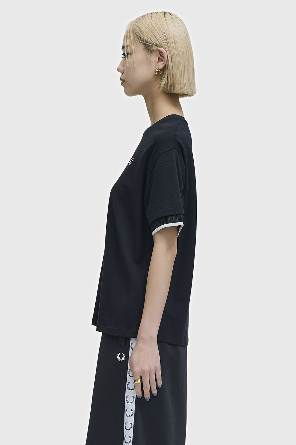 FRED PERRY 「Mesh Cuff Pique T-Shirt／メッシュカフスピケTシャツ」|Tシャツ・カットソー|