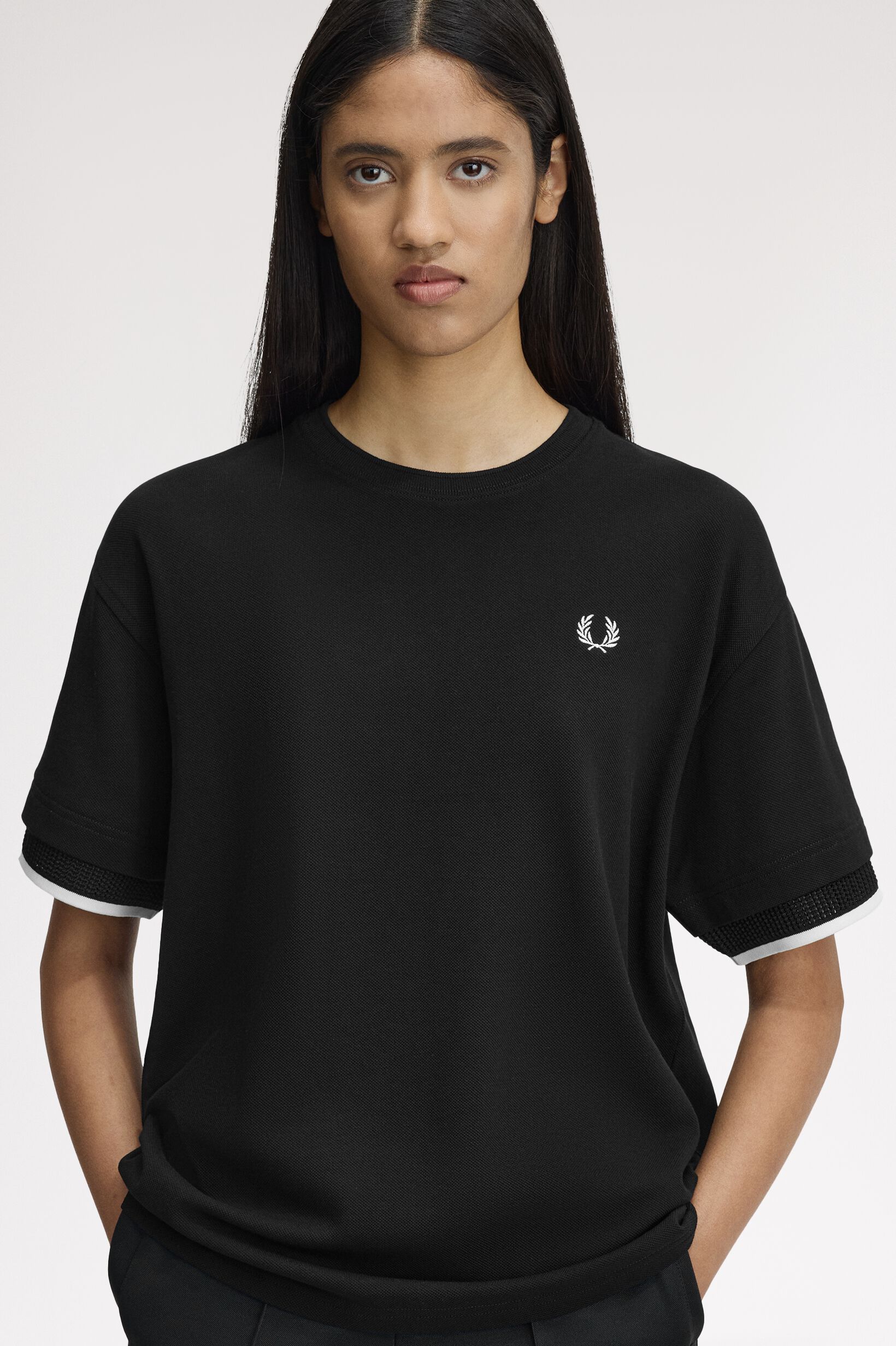 FRED PERRY 「Mesh Cuff Pique T-Shirt／メッシュカフスピケTシャツ」|Tシャツ・カットソー|