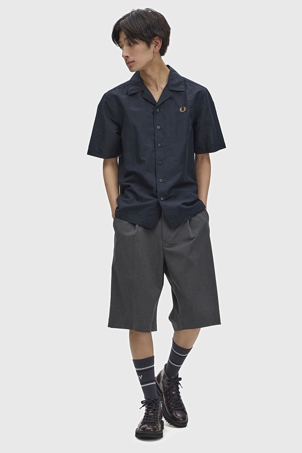 FRED PERRY 「Linen Blend Revere Collar Shirt／リネンブレンドオープンカラーシャツ」|シャツ・ブラウス|