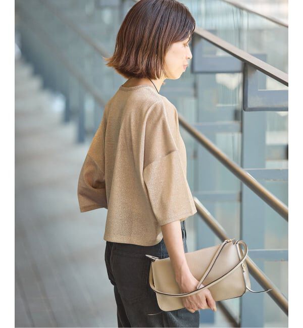 IENA「《予約》ラメハーフスリーブTシャツ」|Tシャツ・カットソー|