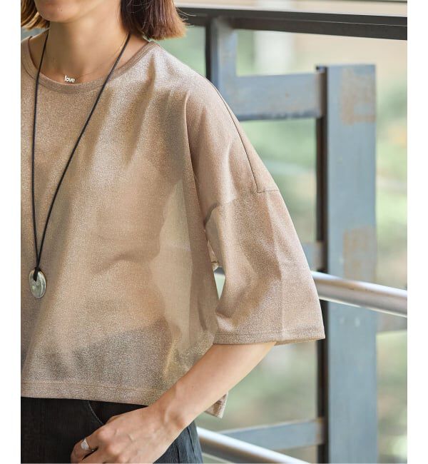 IENA「《予約》ラメハーフスリーブTシャツ」|Tシャツ・カットソー|