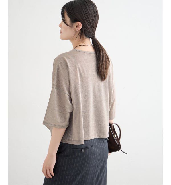 IENA「《予約》ラメハーフスリーブTシャツ」|Tシャツ・カットソー|