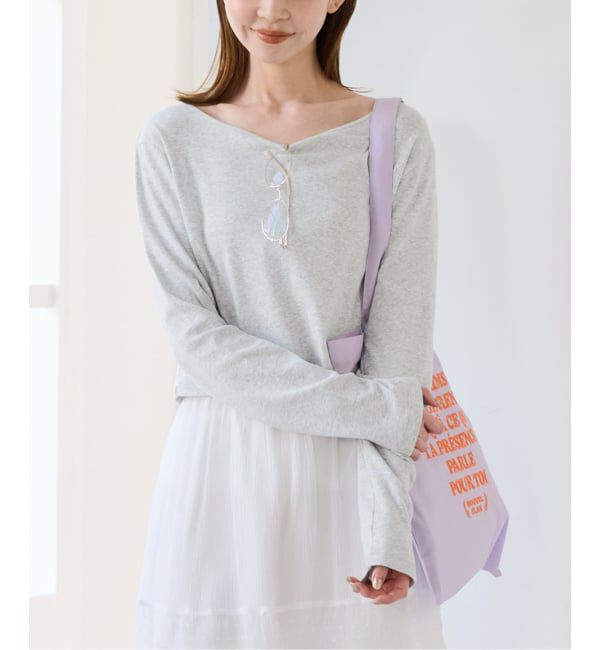 U by SPICK&SPAN「コットンフライスロングスリーブトップス」|Tシャツ・カットソー|グレーB