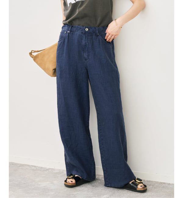Spick and Span「TICCA / ティッカ リネンガーメントダイパンツ」|その他|ネイビー