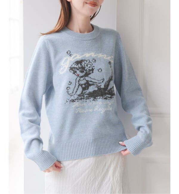 U by SPICK&SPAN「《新宿・WEB限定 / 予約》GANNI / ガニー Graphic Wool Sweater Mermaid」|ニット・セーター|