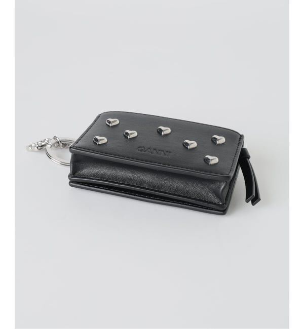 U by SPICK&SPAN「《新宿・WEB限定 / 予約》GANNI / ガニー Bou Card Holder with Flap Heart Studs」|名刺入れ・カードケース|
