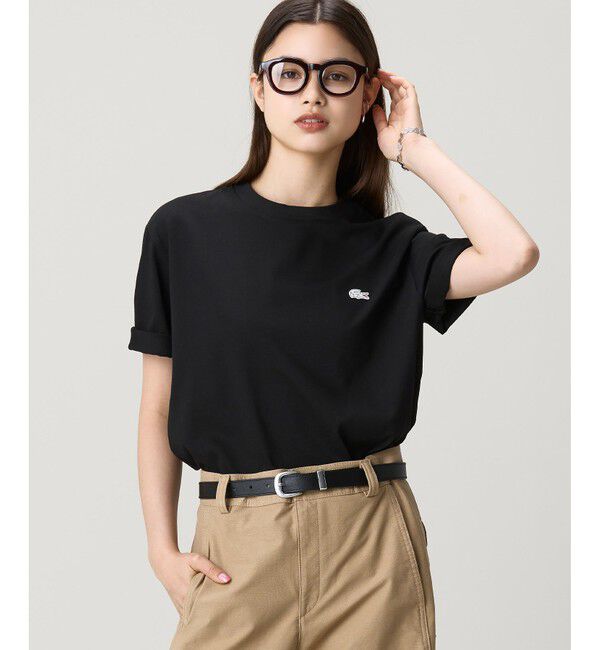 LACOSTE「ヘビーウェイト オーバーサイズバックプリントベーシック半袖Tシャツ」|Tシャツ・カットソー|