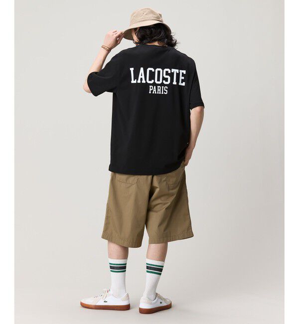 LACOSTE「ヘビーウェイト オーバーサイズバックプリントベーシック半袖Tシャツ」|Tシャツ・カットソー|