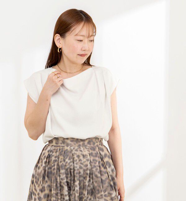 NOLLEY'S sophi「《セットアップ対応》ウォッシャブルピーチサテンフレンチブラウス」|シャツ・ブラウス|