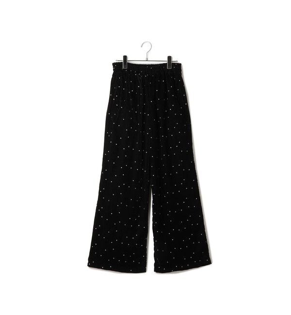 SALON adam et rope'「【COUTURE D'ADAM（クチュール ド アダム）】Stardust Glitter Velvet Easy Wide Pant」|チノ|