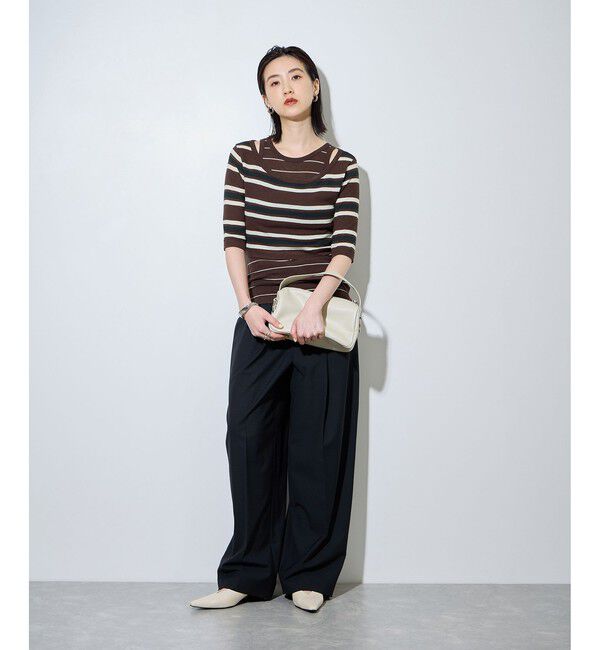 ADAM ET ROPE'「ボーダーレイヤードSET TEE」|Tシャツ・カットソー|