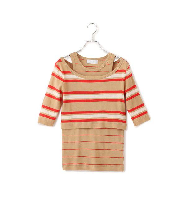 ADAM ET ROPE'「ボーダーレイヤードSET TEE」|Tシャツ・カットソー|